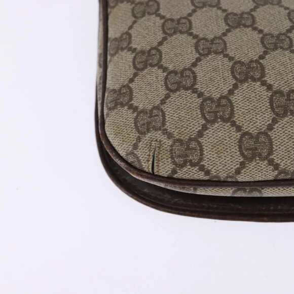 GUCCI GG Supreme Clutch Bag PVC Beige Gold Auth 148253 - Picture 4 of 16